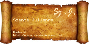 Szente Julianna névjegykártya
